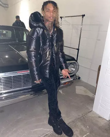 Louis vuitton Black Suede 'Creep­er' Boots of Swae Lee on the Instagram account @swaelee