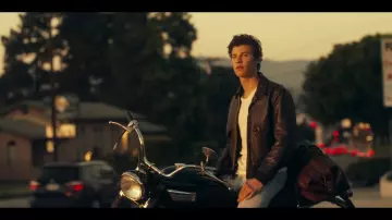 White T-shirt worn by Shawn Mendes in Shawn Mendes, Camila Cabello - Señorita