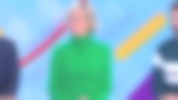 Le pull col roulé en cashmere vert de Sylvie Adigard dans Télématin