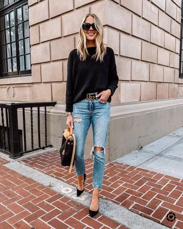 Bolso negro de Amy Jackson en la cuenta de Instagram @fashion_jackson