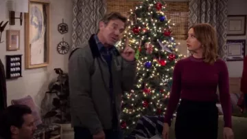 Pink mock neck sweater worn by Kayla (Ashley Tisdale) in Merry Happy Whatever Season 1 Episode 4