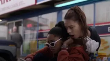 White Cat Eye Sun­glass­es worn by Addy Hanlon (Herizen Guardiola) in Dare Me Season 1 Episode 2