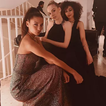 The black dress ras neck of Ester Exposito on a post to Instagram of @mariapedraza_