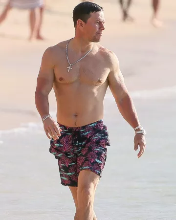Vilebrequin Swim Trunks worn by  Mark Wahlberg Barbados December 29, 2019