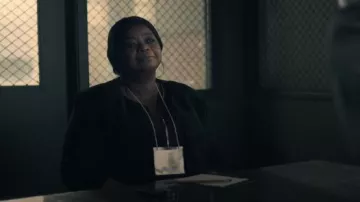 Burgundy Zip front blouse worn by Poppy Scoville-Parnell (Octavia Spencer) in Truth Be Told Season 1 Episode 7