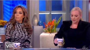 Proenza Schouler Black Print Midi Dress worn by Sunny Hostin on The View  January 7, 2020 