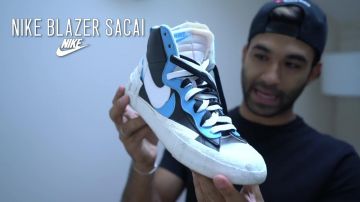 The pair of nike blazer mid Anil B-Anil Brancaleonie in the video ALL MY SNEAKERS (Nike, Off White, Dior...) 
