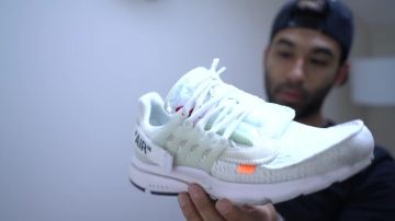 The pair of nike air presto x off white Anil B-Anil Brancaleonie in the video ALL MY SNEAKERS (Nike, Off White, Dior...) 
