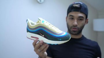 The pair of sneakers nike air max 97 sean whoterspoon of Anil B-Anil Brancaleonie in the video ALL MY SNEAKERS (Nike, Off White, Dior...) 