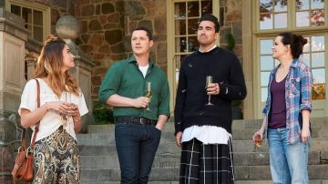 Alexander McQueen Black Distressed Mohair Sweater of David Rose (Daniel Levy) in Schitt's Creek (S06E01)