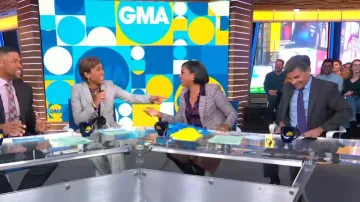 Derek Lam 10 Crosby Chaqueta a cuadros gris usada por Tiffany Haddish en Good Morning America 8 de enero de 2020