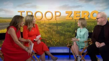 Vestido de manga larga tory Burch Red usado por Jenna Bush Hager en Today 8 de enero de 2020