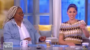 Maje Ar­gyle wool-blend top worn by Abby Huntsman on The View January 9, 2020