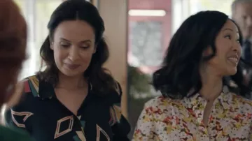 The black shirt with diamond colored Ba&sh range by Anissa (Amelle Chahbi) in Done of the kids (S01E01)