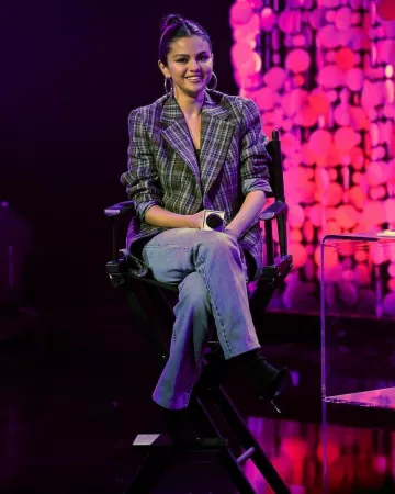 Stuart Weitzman Black Boots worn by Selena Gomez iHeartRadio Album Release Party January 9, 2020