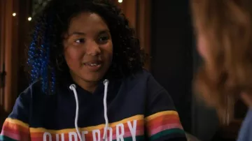 Superdry Carly Carnival Hoodie (rainbow) worn by Angelica Porter-Kennard (Jordan Hull) as seen in The L Word: Generation Q (S01E06)