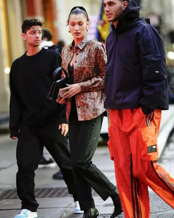 Chanel Black Caviar Top Han­dle Bag worn by Bella Hadid New York City January 12, 2020