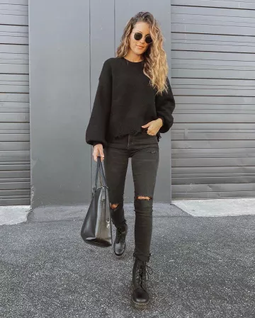 Leather Boot of Lindsay Marcella on the Instagram account @lindsaymarcella
