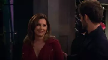 Red Suede Jacket worn by Jenny Kenney (Ashley Tisdale) in Carol's Second Act Season 1 Episode 11