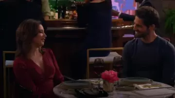 Red Twist Front Silk Long Sleeve Mini Dress worn by Jenny Kenney (Ashley Tisdale) in Carol's Second Act Season 1 Episode 11