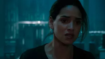 Hoop earrings worn by Martine Bancroft (Adria Arjona) in Morbius movie outfits