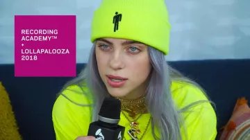Fluo Lemon Merch Beanie worn by Billie Eilish at Lollapalooza Festival 2018