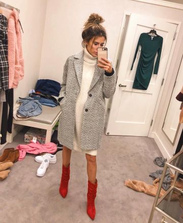 Topshop Check Coat of Christine en la cuenta de Instagram @christineandrew