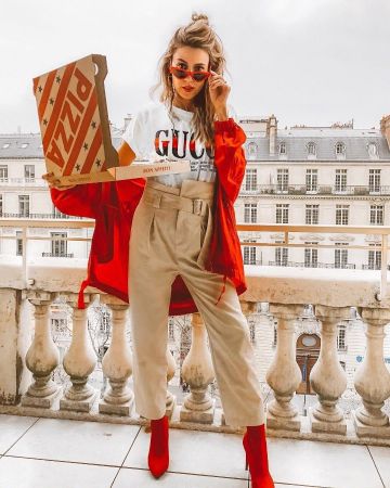 Wo­ven Bootie of Christine on the Instagram account @christineandrew