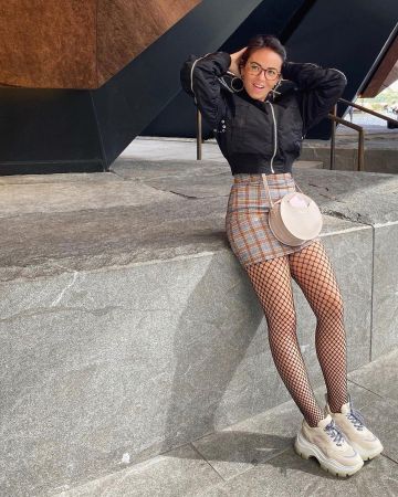 Bag drum Vendôme Moon leather white Agathe Auproux on the account Instagram of @agatheauproux