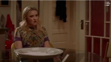 Tie-Dye Pur­ple Tee worn by Roxy Doyle (Emily Osment) in Almost Family Season 1 Episode 11