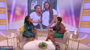 Marc jacobs Pol­ka-dot silk-or­gan­za Blouse worn by Tamron Hall on Tamron Hall Show January 15, 2020