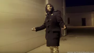 Trench coat noir de Fredo Santana dans Fredo Santana "Better Play It Smart" (WSHH Exclusive - Official Music Video)