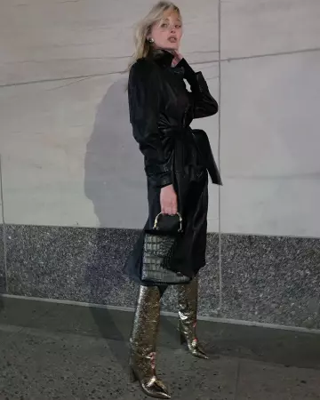 Cartable noir crocodile de Elsa Hosk sur le compte Instagram de @hoskelsa
