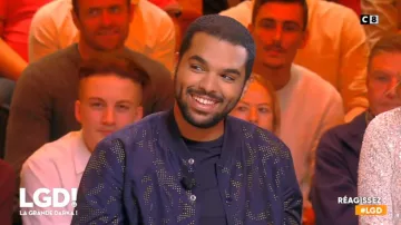 The Bomber jacket with logos to perforated worn by Az in The great darka 18 01 2020