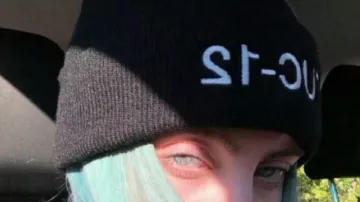 FUC-12 BEANIE worn by Billie Eilish in Billie Eilish - Funny Moments