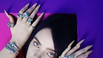 Iced ring worn by Billie Eilish in Billie Eilish - Funny Moments