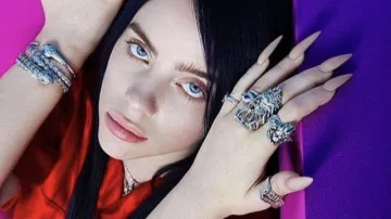 "Billie" ring worn by Billie Eilish as seen on her Instagram account