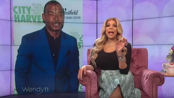 White house Dual-Neck Jacquard Top worn by Wendy Williams on The Wendy Williams Show January 16, 2020