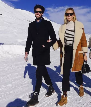 Stella McCartney Falabella Box Shoulder Bag worn by Karlie Kloss St Moritz January 18, 2020