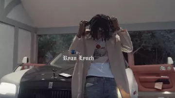 Burberry Beige logo patch parka coat of Polo G in the music video Polo G, Lil Tjay - First Place (Official Video) By Ryan Lynch