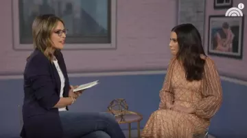 Markarian Stan­wyck Bead-em­bell­ished Trum­pet Dress worn by Lea Michele on Today January 16, 2020