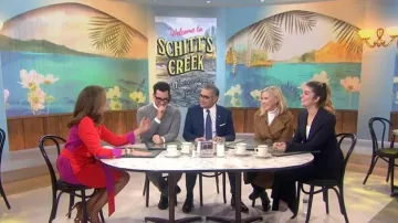 Badgley mischka Belt­ed Two-Tone Cady Shirt Dress worn by Hoda Kotb on Today January 16, 2020