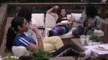 Grey Print­ed Track Pants worn by Addy Hanlon (Herizen Guardiola) in Dare Me Season 1 Episode 3