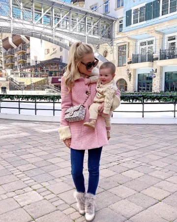 Gal Meets Glam Collection Eloise Check Coat con adornos de piel sintética de Lauren Murphy en la cuenta de Instagram @lomurph