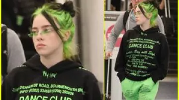 Green sunglasses worn by Billie Eilish in Billie Eilish - Funny Moments