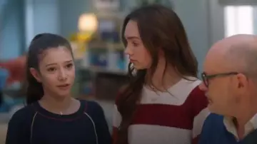 Navy Blue Piped Sweatshirt worn by Natalie Felton (Makenzie Moss) in The Unicorn Season 1 Episode 12