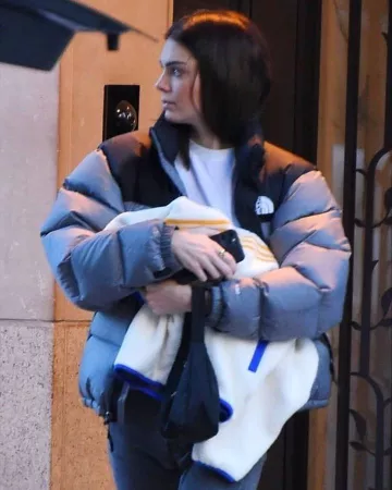 The North Face Nuptse Pack­able Quilt­ed Down Jack­et worn by Kendall Jenner Manhattan January 20, 2020