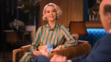 Rayé vert Pantalon porté par Alice Pieszecki (Leisha Hailey) dans The L Word: Génération Q Saison 1 Épisode 4