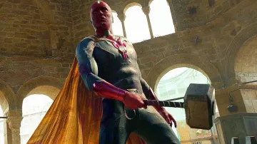 The held of Vision (Paul Bettany) in Avengers : Infinity War