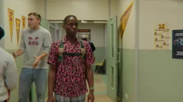 Pink Leopard Shirt worn by Eric Effoing (Ncuti Gatwa) in Sex Education Season 2 Epsode 1